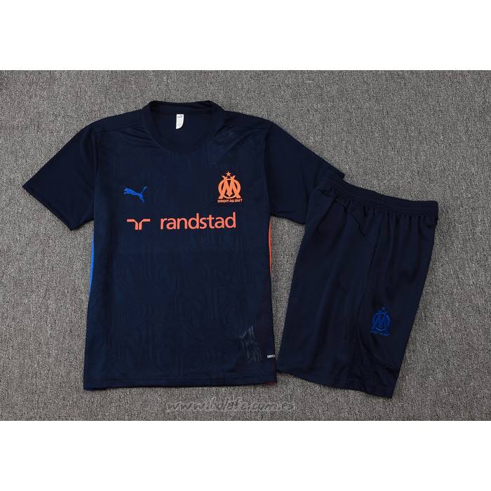 Chandal del Olympique Marsella Manga Corta 2024-2025 Azul - Pantalon Corto